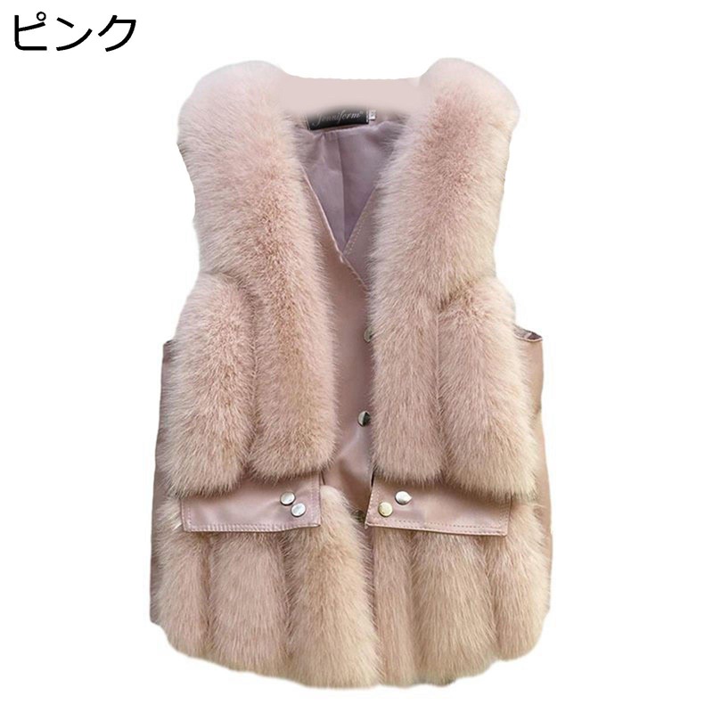 レディース ファーベスト 毛皮コート 袖無し レザージャケット キルティング ロング 秋冬服 ノースリープ カジュアル 着痩せ チョッキ アウター 上着 フェイクファー おしゃれ 大きいサイズ