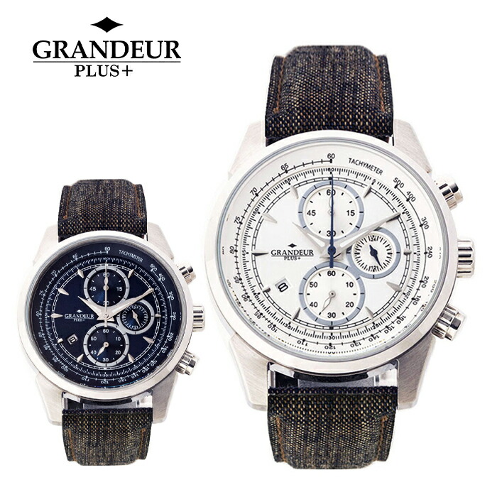 柿渋染めデニムバンド グランドールプラス GRANDEUR PLUS GRP001K1&K2 腕時計 日本製 【メーカー保証付】｜マルゼキ店