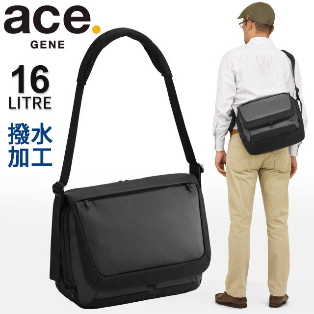 エースジーン ショルダーバッグ ace. GENE ラグレンティスクロス RUGGRENTICE CROSS 横型 16リットル 撥水 メンズバッグ 紳士 通勤 68797