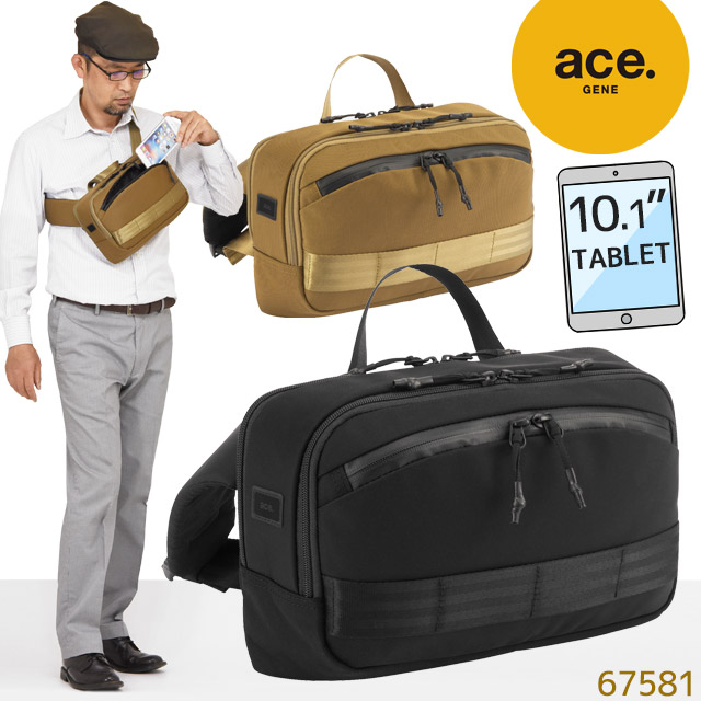 エースジーン ショルダーバッグ ボディバッグ 3リットル マルチタイド タブレット対応 ace. GENE 67581