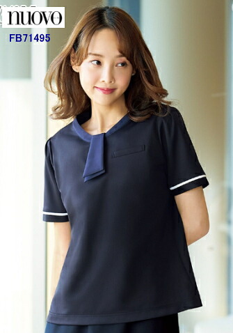 FB71495 ポロシャツ リボン付き ユニフォーム 事務服  制服 FOLK nuovo フォーク