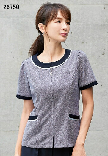 事務服 26750 オーバーブラウス  半袖 en joie 株式会社ジョア アンジョア