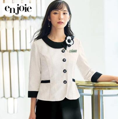 82135 七分袖大層らしいトップ 事務服 en joie 株式会社ジョア アンジョア