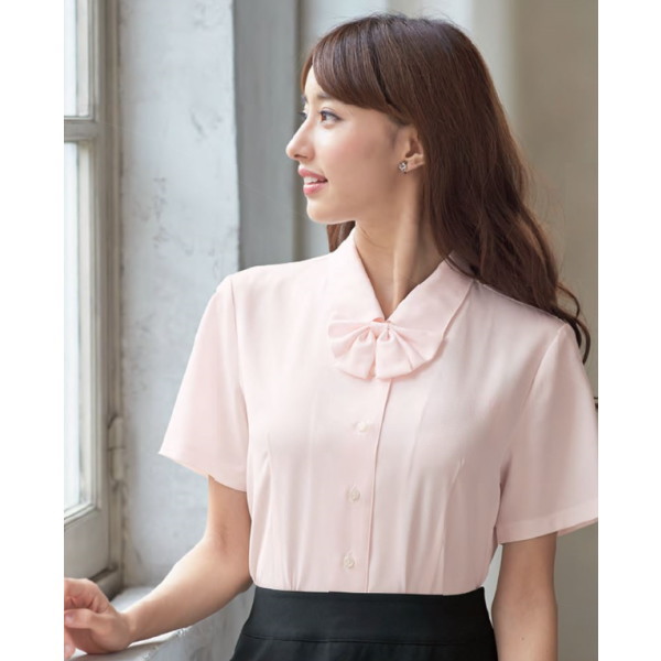 事務服 06130 半袖ブラウス リボン付 en joie 株式会社ジョア アンジョア 6,349円