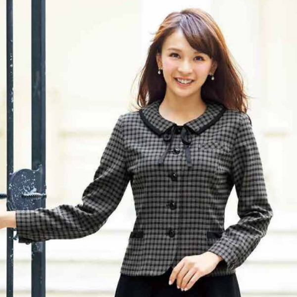 21005 長袖オーバーブラウス（リボン付） 事務服 en joie 株式会社ジョア アンジョア