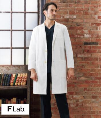 1543SY メンズコート 白衣 医療白衣 FOLK フォーク【白衣】 ドクターウェア F Lab.｜白衣 事務服 マルゼンユニフォーム 12,620円