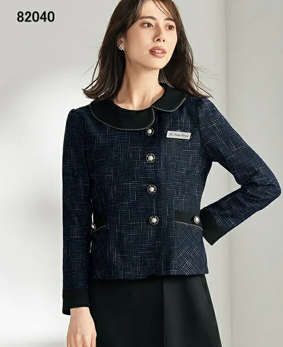 82040 ジャケット ユニフォーム 事務服 制服 en joie 株式会社ジョア アン ジョア