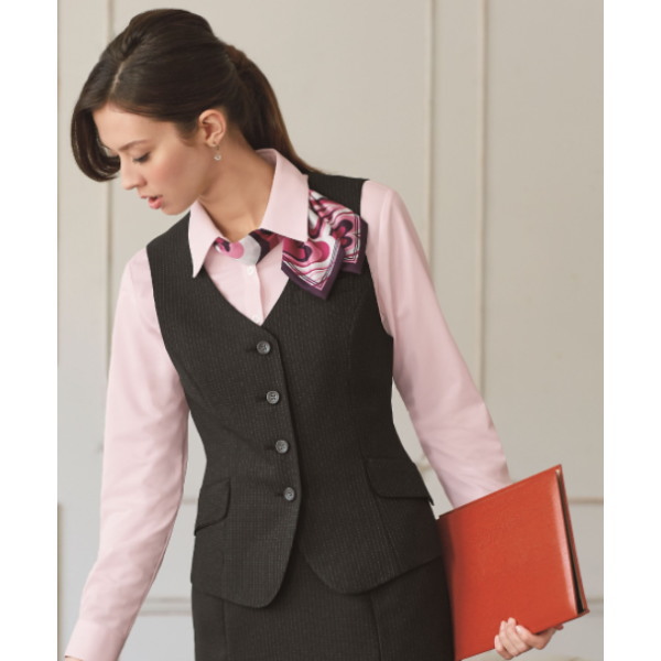 SA130V 限りない 制服 事務服  ユニフォーム 株式会社神馬中央局 JINBA 事務服-ベスト-レディースファッション