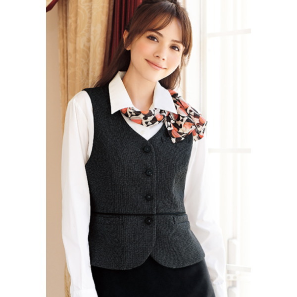 SA212V 限りない 制服 事務服  ユニフォーム 株式会社神馬中央局 JINBA レディースファッション-ベスト