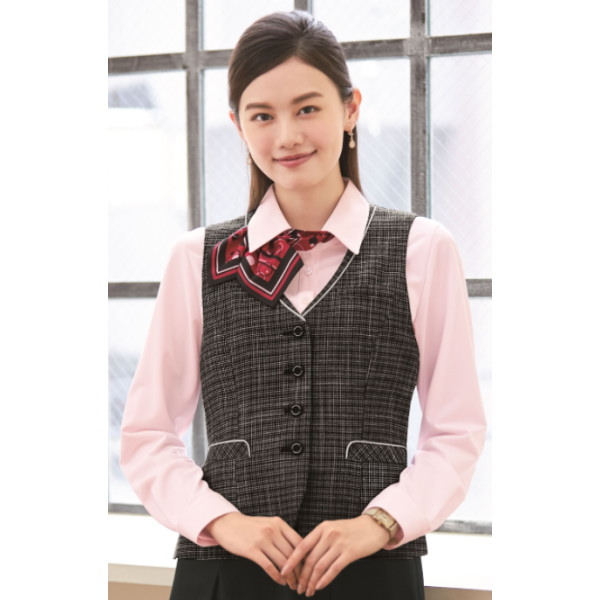 SA360V 限りない 制服 事務服  ユニフォーム 株式会社神馬中央局 JINBA レディースファッション-ベスト-事務服