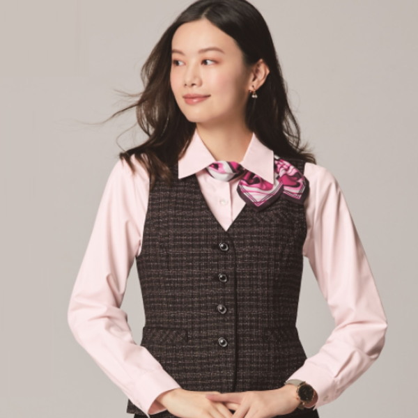 SA420V 限りない 制服 事務服  ユニフォーム 株式会社神馬中央局 JINBA ベスト-レディースファッション-事務服