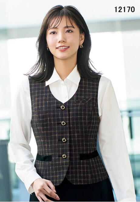 事務服 12170 限りない en joie 株式会社ジョア アンジョア ベスト-事務服-レディースファッション