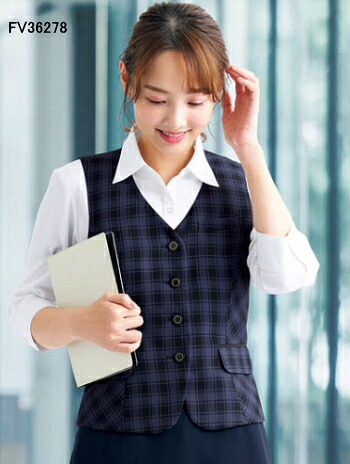 fv36278 ベスト ホルダーループ付 ユニフォーム 事務服 制服 FOLK nuovo フォーク|白衣 事務服 マルゼンユニフォーム