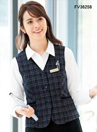 FV36258 ベスト ホルダーループ付 ユニフォーム 事務服 制服 FOLK nuovo フォーク
