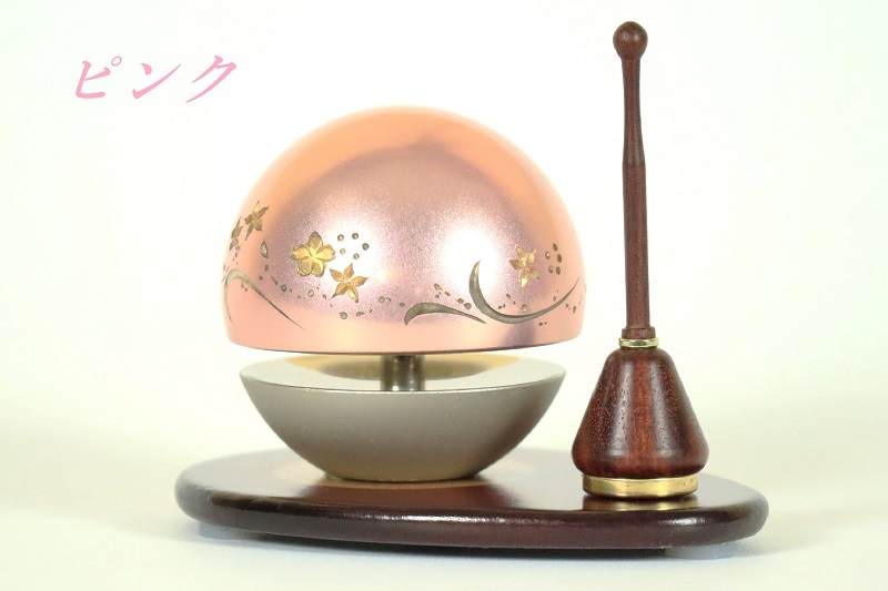 市場 たまゆらりん 3点セット おりん 桜彫入り ピンク モダン仏具 コンパクト 1.8寸 グリーン 日本製