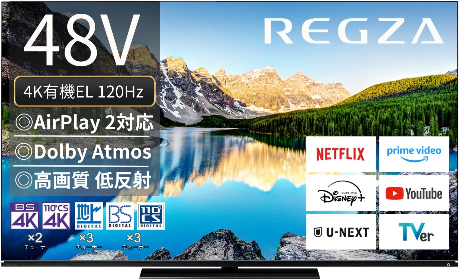 店先見せびらかす品 REGZA テレビ受像機 48in 4K 有機ELテレビ受像機 48X8900L 4Kラジオ受信機内蔵 外後ばらいHDD ２放送番組等しく録画