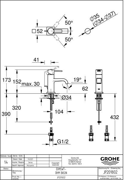 Grohe グローエ 洗面用水栓洗面用設備 Jp 18 18 02 直送商品 Grohe グローエ 洗面用水栓 Jp 洗面用水栓金具18 02 アリュールシングルレバー洗面混合栓 引棒付 新品 Np後払い不可 Dooon ショップ