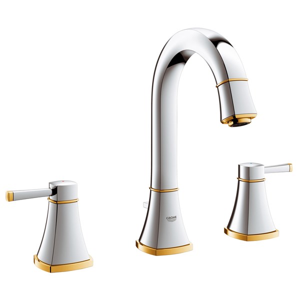 【直送商いもの】GROHE[グローエ] 【JP 3210 00】グランデラ 2手持ち部分洗面雑ぜ合わせる栓(引棒付) クロームxゴールド 洗面用水栓 【製造会社直送のみ・代引っ張ること不可・NP後ばらい不可】