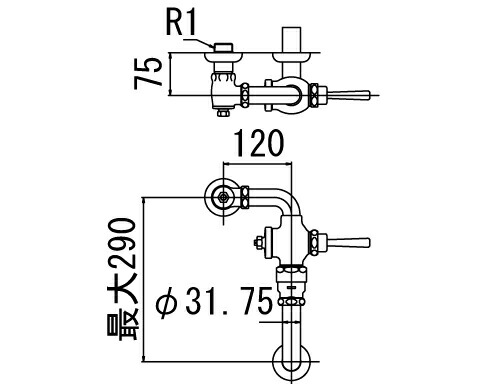 楽天市場】INAX LIXIL 【CF-7114TA-C】 低圧用フラッシュバルブ 節水形