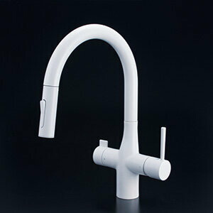 KVK　【KM6081SCVECM4】　浄水器付グースネックシングルレバー式混合栓（ｅレバー・回転規制）　キッチン用水栓 ＞ 台付１穴浄水器付【NP後払いOK】
