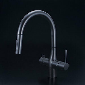 KVK 【KM6081VECM5】 浄水器専用グースネックシングルレバー式混合栓(eレバー・回転規制) キッチン用水栓 > 台付1穴浄水器付【NP後払いOK】|DOOON ショップ