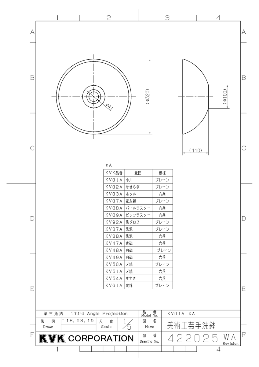 KVK 洗面 化粧室 美術工芸手洗鉢 手洗鉢 ピンクラスター／六兵 - 通販