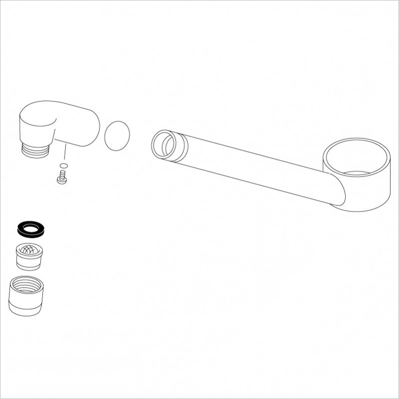 KVK　【KPP486DW/800】　旧MYMFA237H-U875ヨ用吐水パイプ　旧MYM補修部品＞パイプ関連【NP後払いOK】
