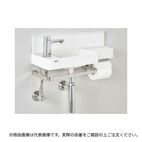 INAX LIXIL・リクシル 【L-D102RB-W】 オールインワン手洗（右仕様・Sトラップ・床給水・バックパネル付） BW1（ピュアホワイト）