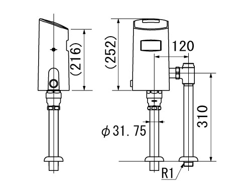 INAX LIXIL・リクシル 【OKC-AT610S】 オート閃光電球C検出器一からだ付き閃光電球弁膜（床水）
