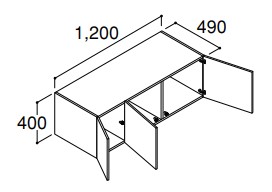INAX LIXIL・リクシル 【RBU-1205C ミドルグレード】 アッパーキャビネット 間口1200mm ミドルグレード 洗面化粧室 部材 クレヴィ奥行５６０タイプ｜DOOON ショップ