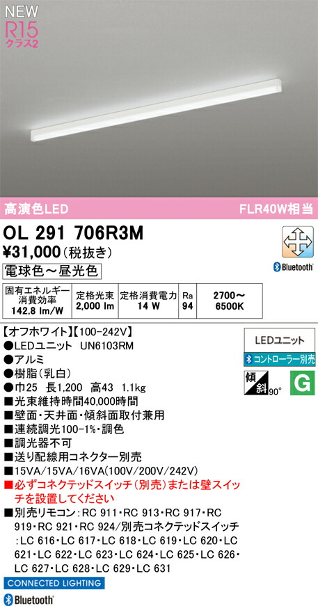 オーデリック ベースライト 【OL291706R3M】【OL 291 706R3M】
