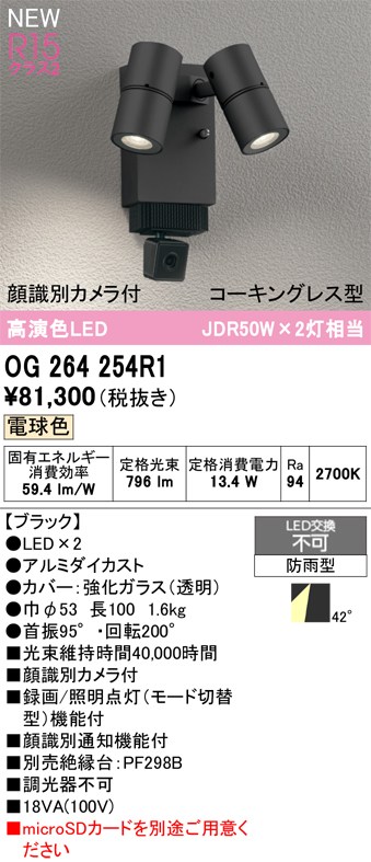 オーデリック スポットライト 【OG264254R1】 【OG 264 254R1】 エクステリアライト｜DOOON ショップ