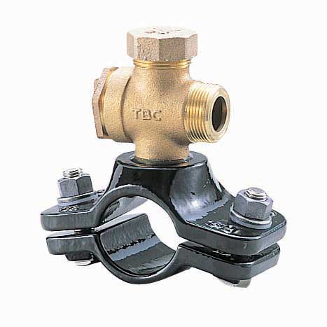 タブチ TBC TABUCHI 【42031700-25】 サドル分水栓 規格形 中口径 日本水道協会形サドル付分水栓 コック式ビニル・鋼管兼用 鉛レス銅合金 品番：100X50 NSVS-L