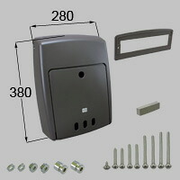 LIXIL リクシル トステム レターボックス 【商品コード：DKZZ1042】 内容物ﾚﾀｰﾎﾞｯｸｽX1、ｽﾍﾟｰｻｰX1、取付ﾈｼﾞｾｯﾄX1、取付軸ｾｯﾄX1、高さ調整ﾋﾟｰｽX1 ダークブラウン