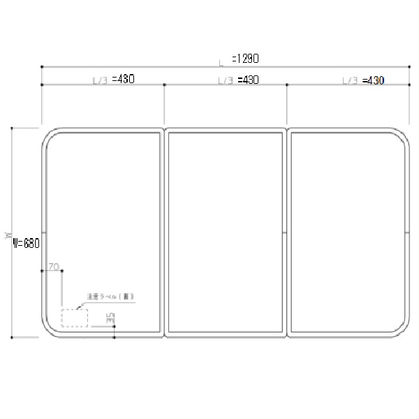 TOTO パーツ【AFKK182N1】 ３枚蓋６８０Ｘ１２９０ＰＷ 部材｜DOOON ショップ