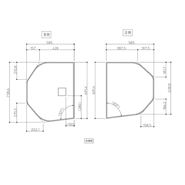 TOTO 部分品【AFKKS81069KSAA21W】 断熱2枚割リ蓋1200 部材