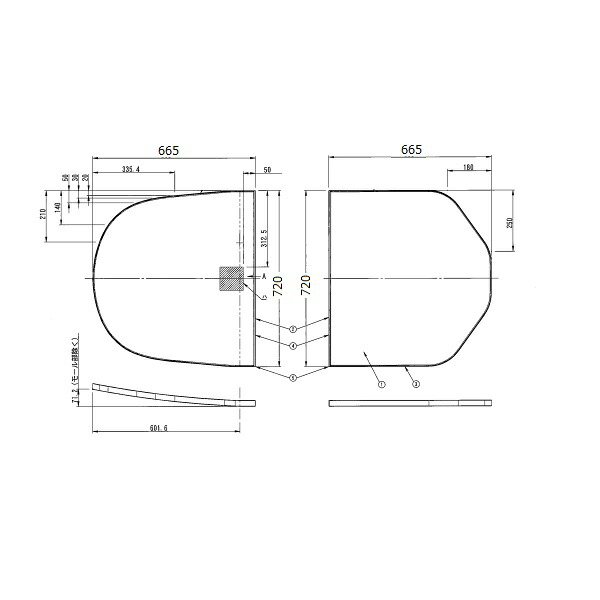TOTO 部分品【EKKS4NKAA21WN】 1400YRラクカル蓋2枚 部材