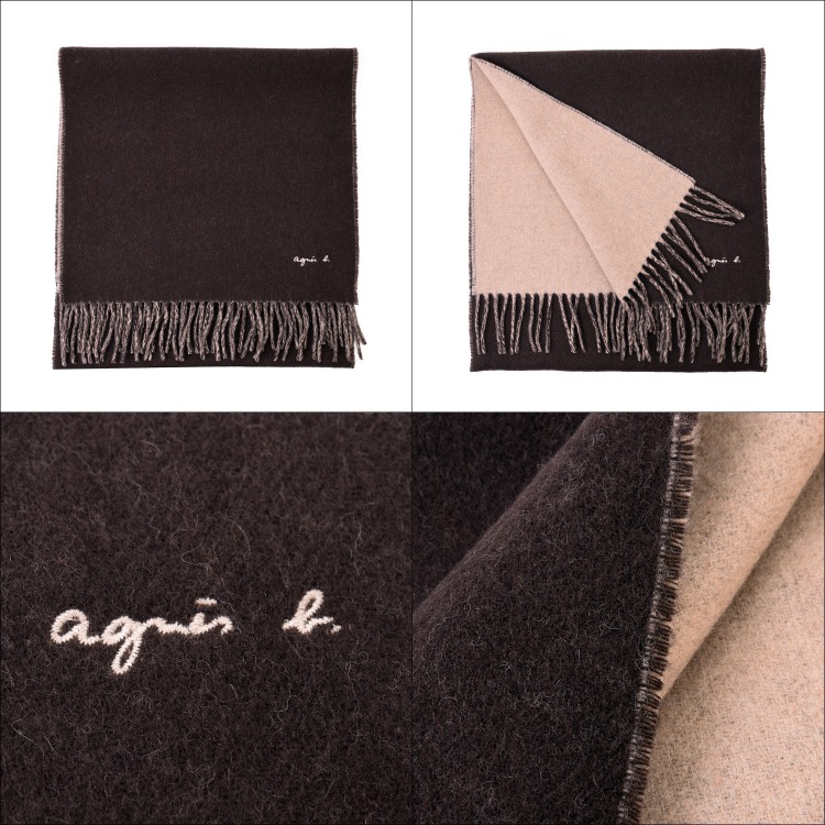 レビューで送料無料 アニエスベー マフラー スカーフ ストール 無地 リバーシブル ワンポイント 冬 ロゴ 大判 ユニセックス Agnes B レディース かわいい ブランド 正規品 新品 ギフト プレゼント 男性 女性 彼氏 彼女 2210bf12 S ホワイトデー お返し 気質アップ