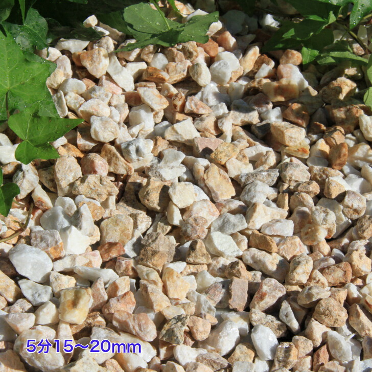 砂利/クラッシュマーブル（イエロー） 6袋セット | 東海砂利 クラッシュマーブライト イエロー 1-5mm 10kg (約