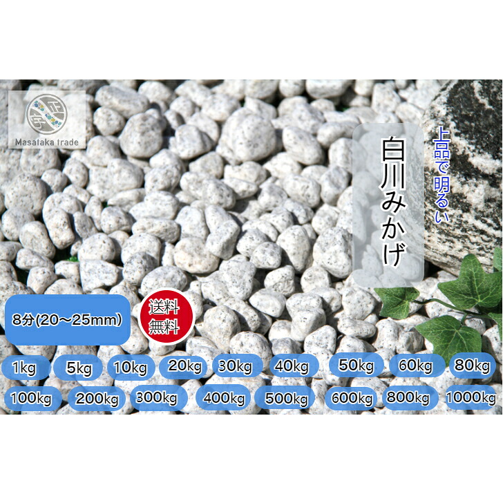 みかげ玉石 庭石 8分(20~25mm) グレー系 特選天然石 和風御影玉砂利 ガーデニング 外構 園芸|正宇ストーン