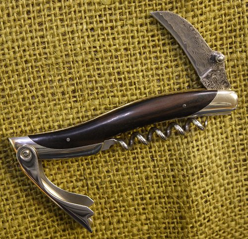 楽天市場】ATHRO アスロ ソムリエナイフ 黒檀 V金10号 ダマスカス