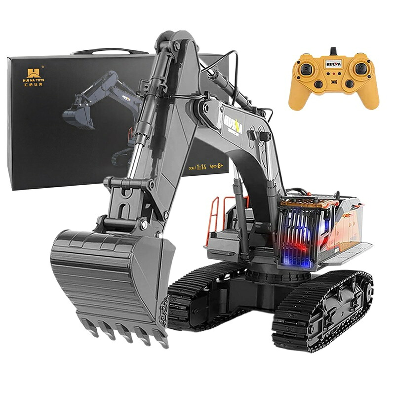 ラジコンショベルカー 1:14 RC建機 超合金強化版 2.4GHz無線 22CH パワーショベル 360/680°旋回 LEDライト搭載 ミニチュア 掘削機 おもちゃ 砂場 砂浜用|雅美良品 店