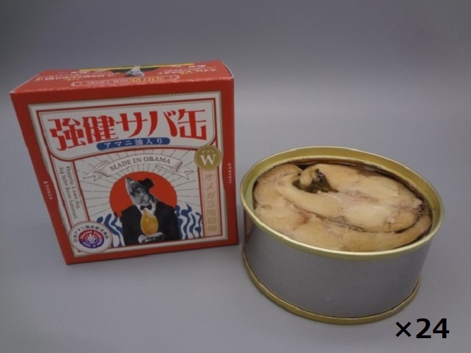 福井缶詰 強健サバ缶（さば油漬け）アマニ油入り 90g&times;24個入 1ケース 送料無料｜酒宝庫　ＭＡＳＨＩＭＯ