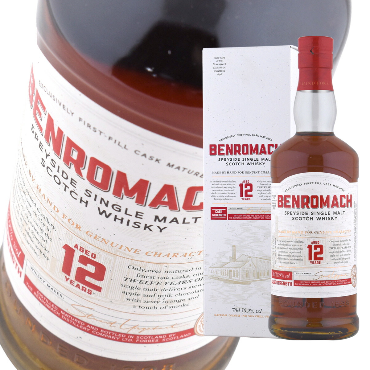 ウイスキー ベンロマック 12年 カスクストレングス スペイサイド シングルモルト スコッチウイスキー 58.9度 700ml 1本 正規品BENROMACH CASK STRENGTH SPEYSIDE SINGLE MALT SCOTCH WHISKY AGE12 YEAES