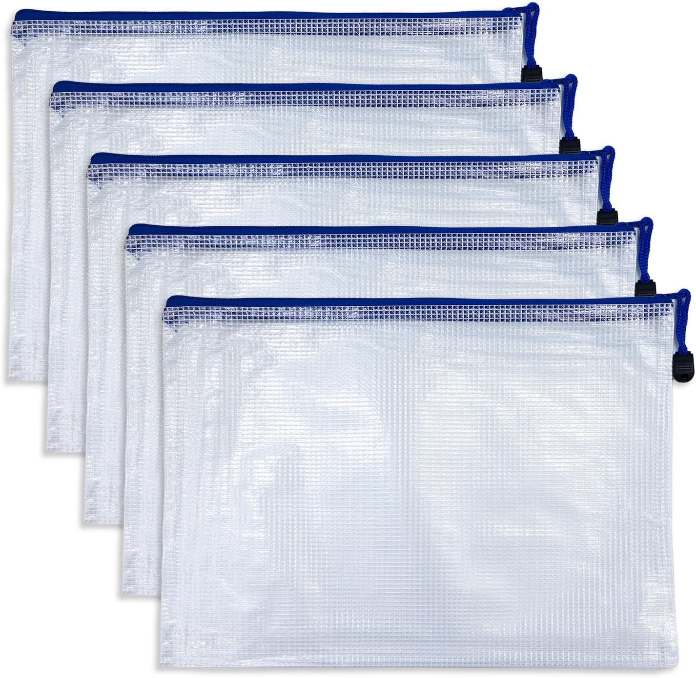 楽天市場】ジッパー式 ファイルケース A4 5枚入り（白色） メッシュ