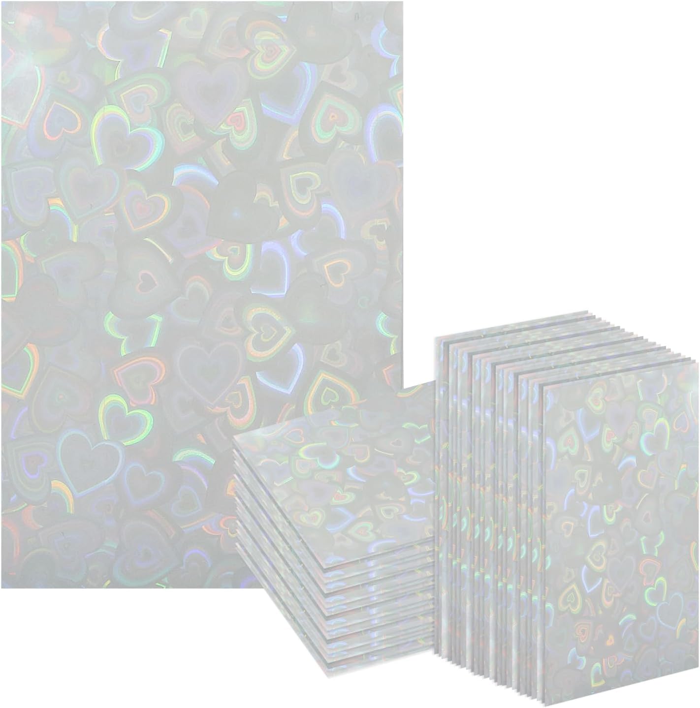 楽天市場】ホログラムカードスリーブ【ハート柄】 横向き 50枚入り 65