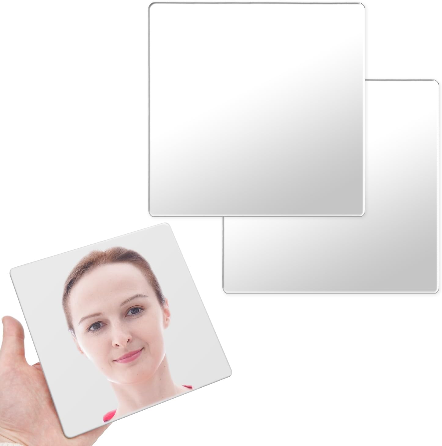 楽天市場】貼る鏡 正方形 角丸 2枚入り 20x20cm 壁 貼り付け 貼れる