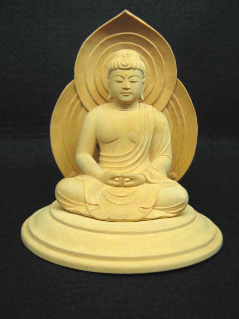 【仏像・本尊】【阿弥陀様・阿弥陀如来】　座弥陀　2,5寸　柘植（つげ）　【天台宗向け】 44,880円