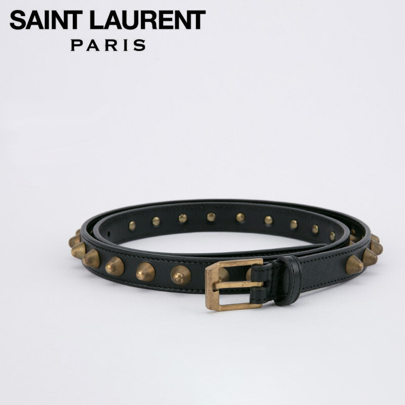 最新発見 SAINT LAURENT サンローラン ブラック レザー カーフスキン