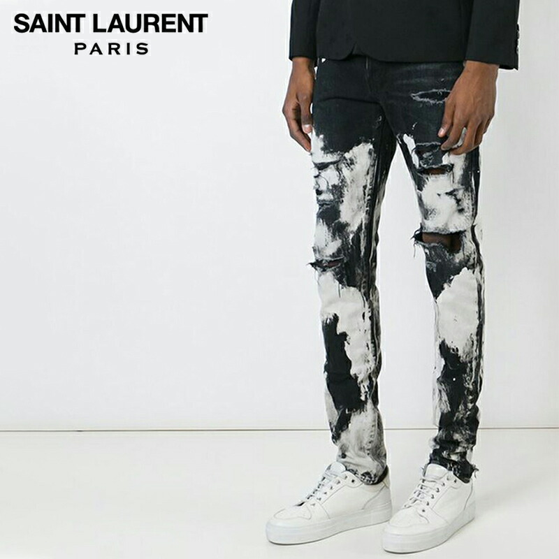楽天市場 サンローラン パリ Saint Laurent Paris デニム メンズ ブラックホワイト Bigbang G Dragon タイダイ柄 Slp 木村拓也 Sense 雑誌掲載 即納 通販 マッシモ オフィシャルストア